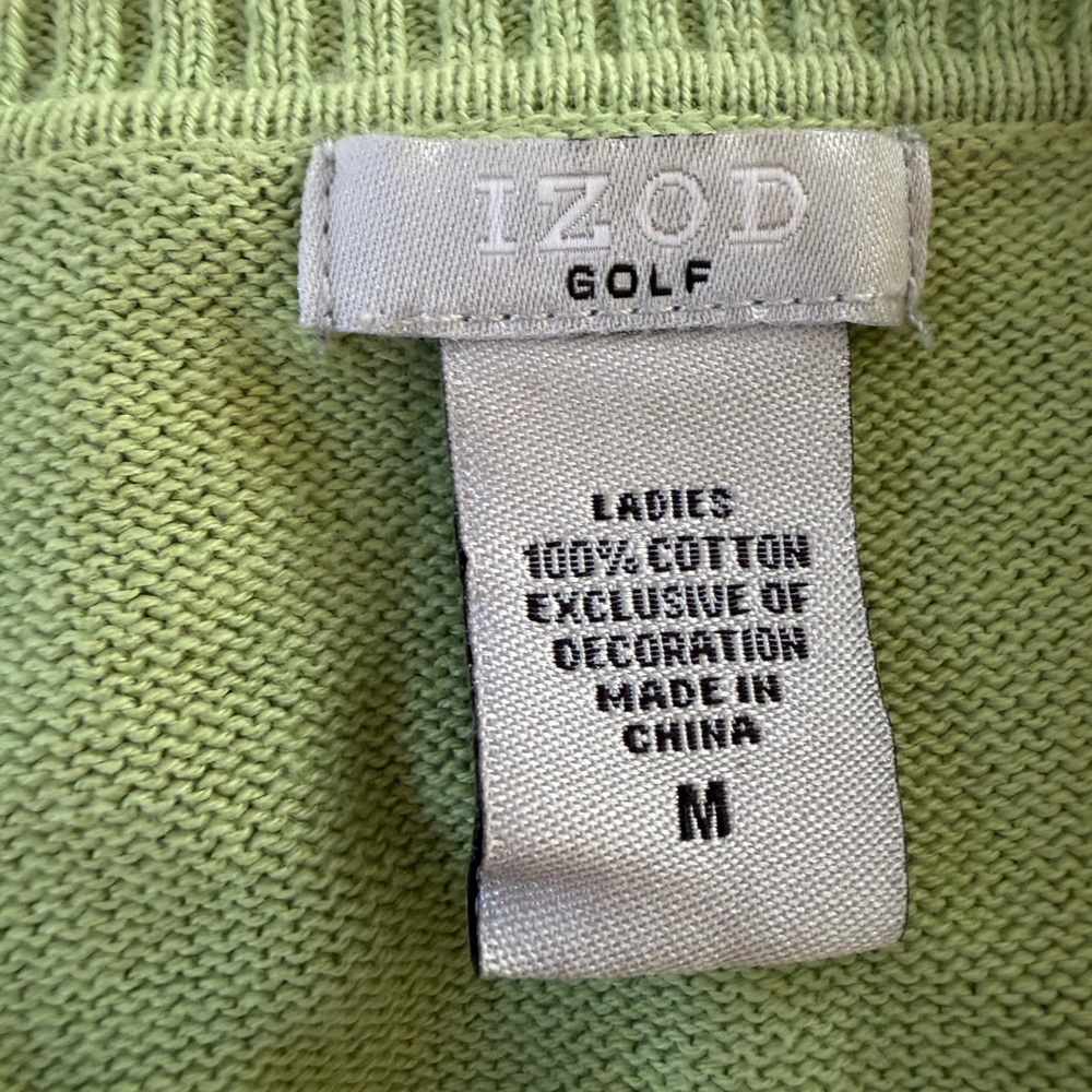 Izod Women's Green Argyle Cardigan - Picture 5 of 5